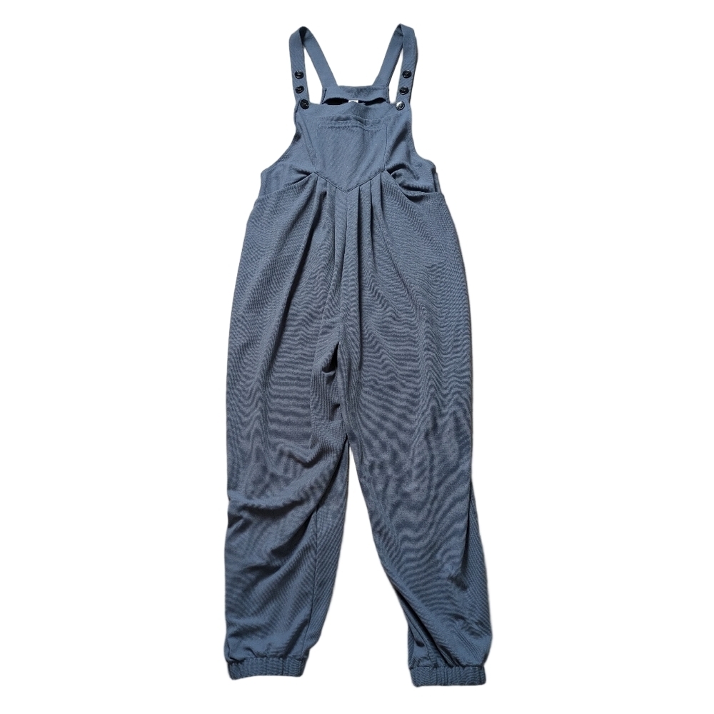Halara Adjustable Strap Button Waffle Casual Jogger Dungarees Grisaille Medium - Picture 3 of 8